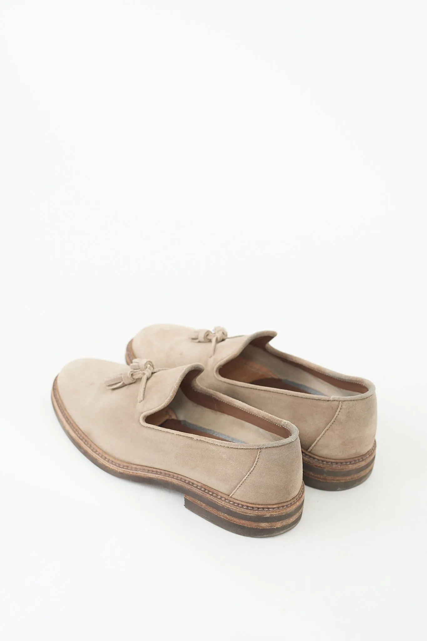 Beige Suede Tassel Loafer