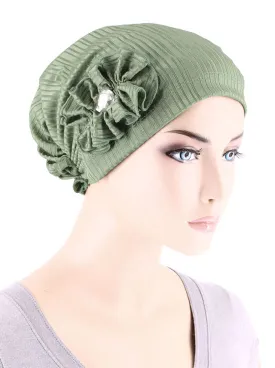 Josie Turban Ribbed Sage Green