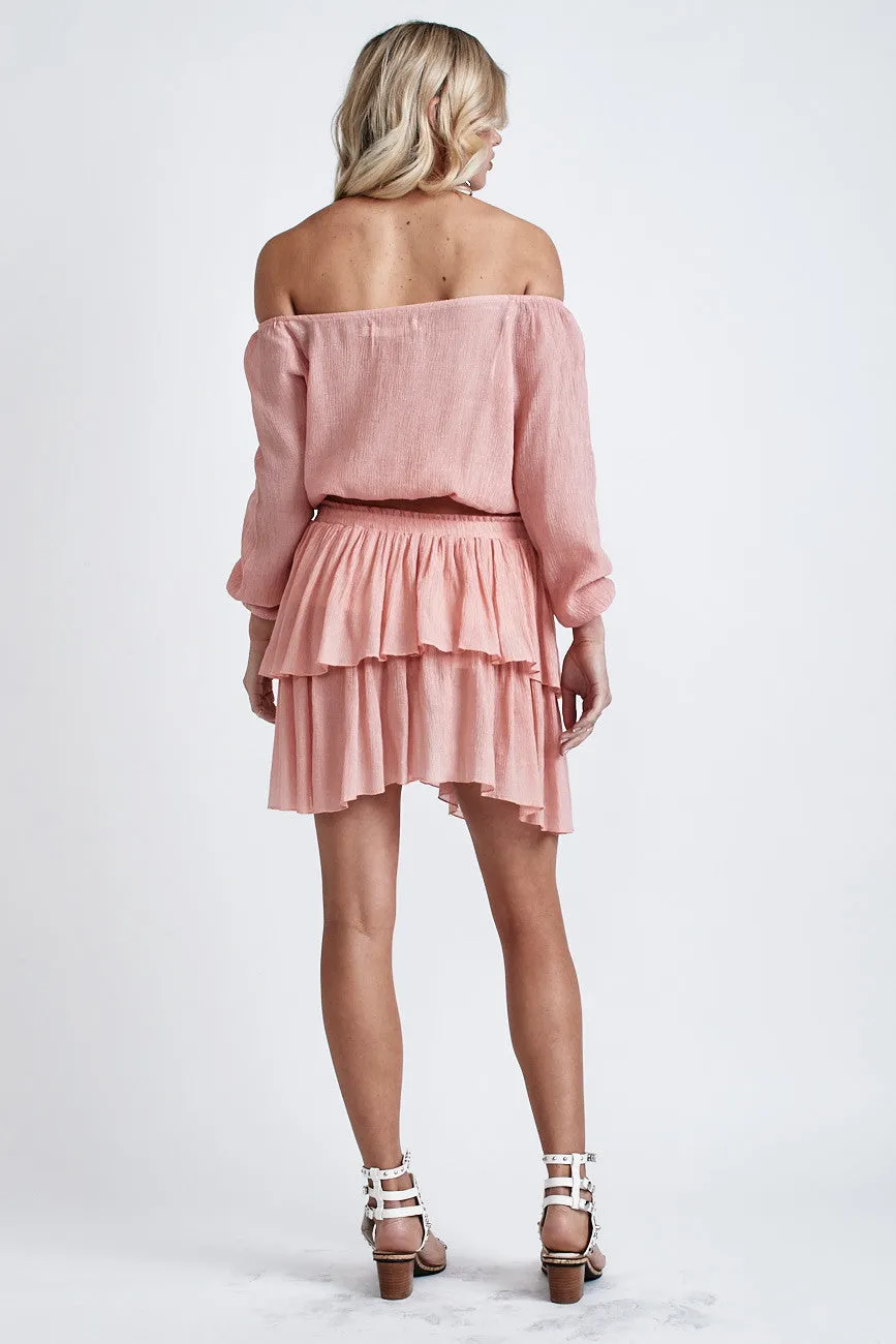 Luna Off Shoulder Top Salmon