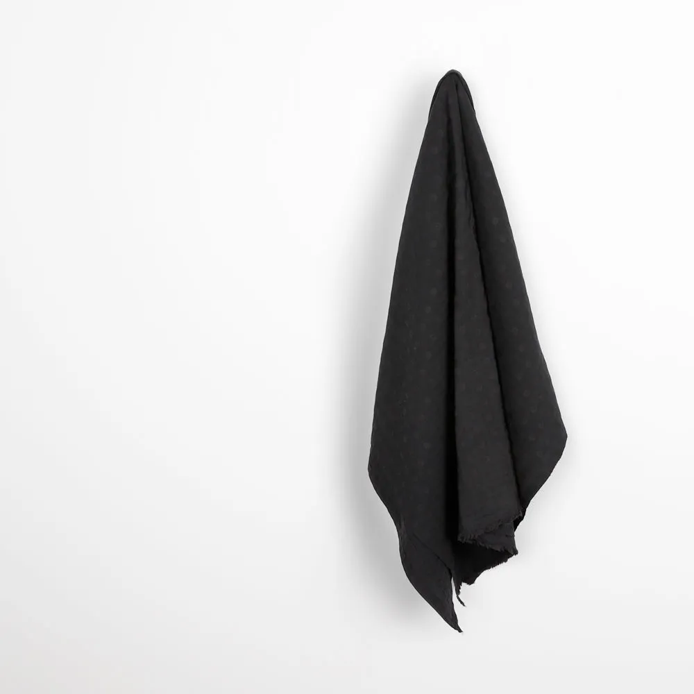 Spot Jacquard Cotton - Black (remnant)
